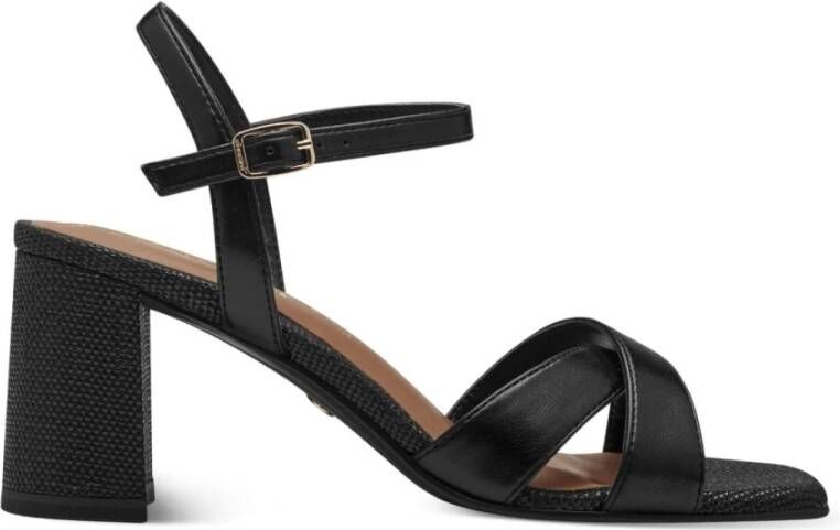 tamaris Elegante Zwarte Platte Sandalen Vrouwen Black Dames