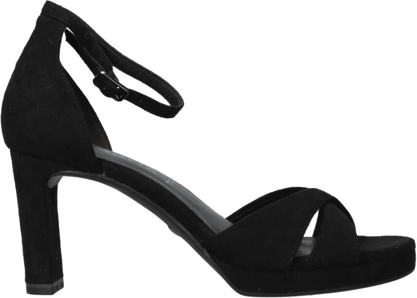 tamaris Elegante Zwarte Sandalette Vegan Voetbed Hak Black Dames