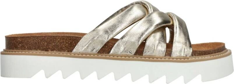 tamaris Gouden Gevlochten Sliders Beige Dames