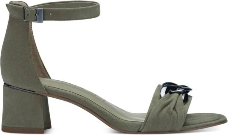 tamaris Groene Leren Hoge Hak Sandalen Green Dames