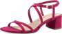 Tamaris Roze Suede Sandalette met Enkelbandje Pink Dames - Thumbnail 4