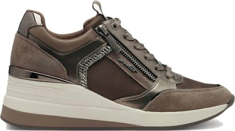 tamaris Lage Taupe Sneakers voor Vrouwen Brown Dames