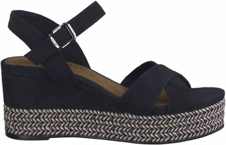 tamaris marine casual open sandalen Blauw Dames