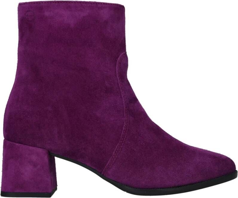 tamaris Paarse leren enkellaars Purple Dames