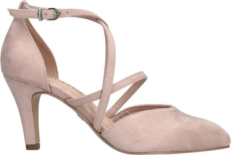 tamaris Roze Suede Pump met 8cm Hak Pink Dames