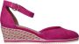 Tamaris Roze Suède Sleehak Espadrille Sandaal Pink Dames - Thumbnail 4