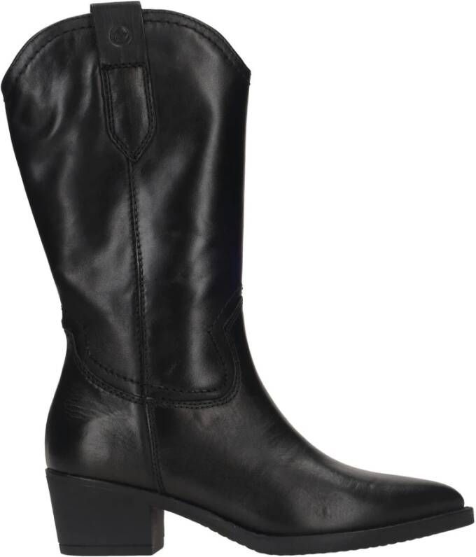 tamaris Western Stijl Leren Laars Black Dames