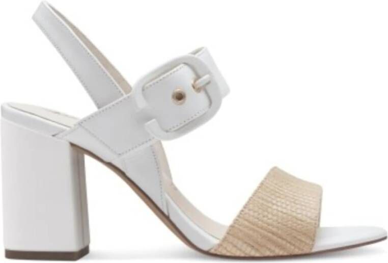 tamaris Witte Casual Open Platte Sandalen White Dames