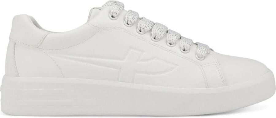 tamaris Witte Leren Sneakers voor Dames White Dames