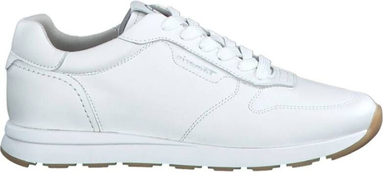 Tamaris Witte Leren Sneakers voor Vrouwen White Dames