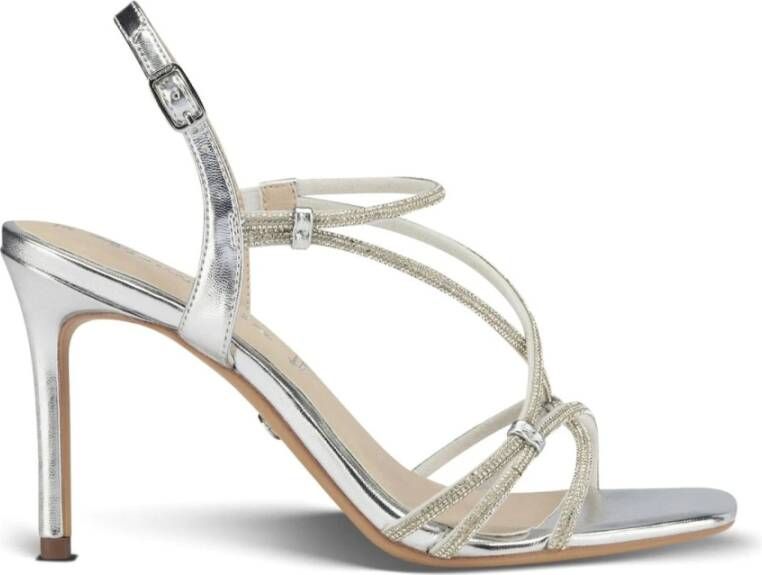 Tamaris Zilver Elegant Platte Sandalen Gray Dames