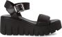 Tamaris Zwarte Casual Open Platte Sandalen Black Dames - Thumbnail 11