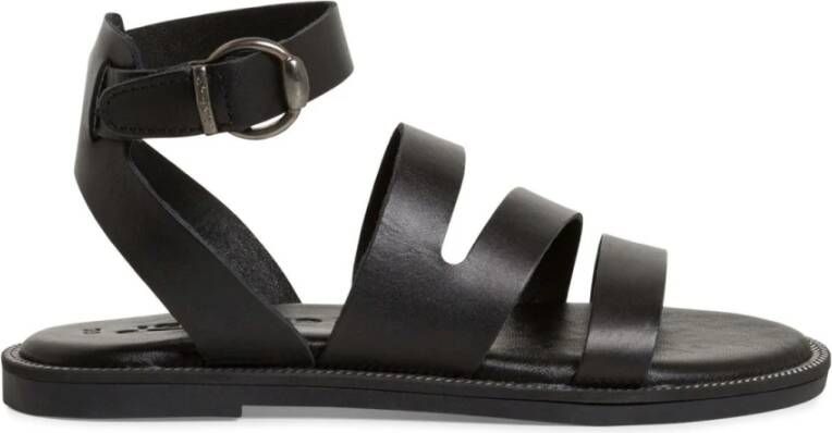 tamaris Zwarte Casual Open Platte Sandalen Black Dames