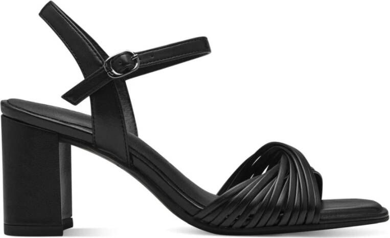 tamaris Zwarte Elegante Open Platte Sandalen Black Dames