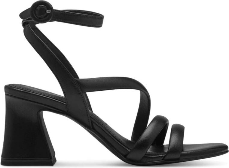 tamaris Zwarte Elegante Platte Sandalen Black Dames