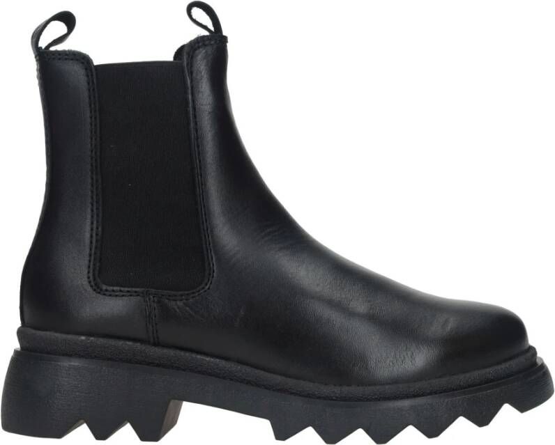 tamaris Zwarte leren Chelsea Boot voor dames Black Dames