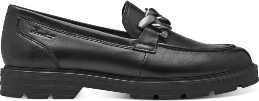 tamaris Zwarte Leren Gesloten Loafers Black Dames