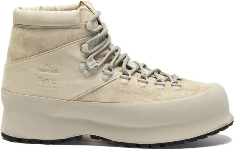 Ten C Italiaanse leren wandelschoenen bleek taupe Beige Heren