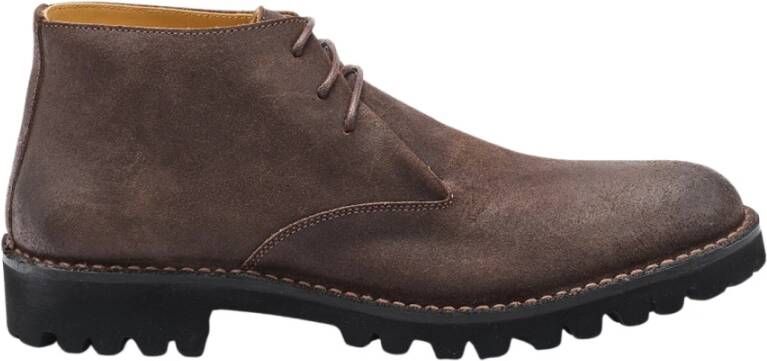 Testoni Courmayeur Desert WAX Suede Calf Brown Heren