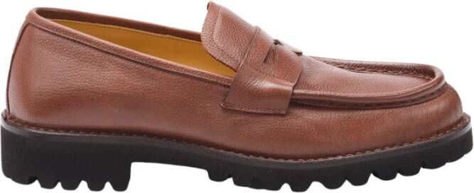 Testoni Courmayeur Loafer Grained Calf Brown Heren