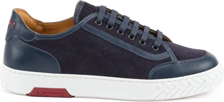 Testoni Fluweel Suède Sneaker Blue Heren