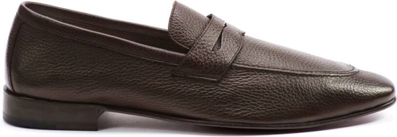 Testoni Herten Loafer Licht Elegant Puntige Neus Brown Heren