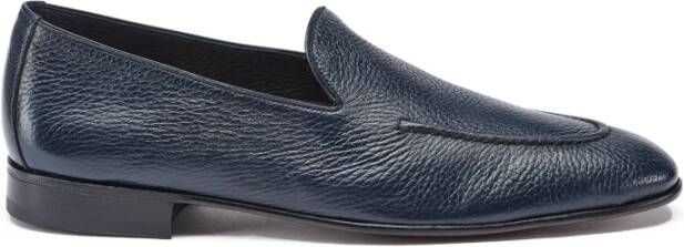 Testoni Lichtgewicht Deer Loafer Lambrusco Blue Heren