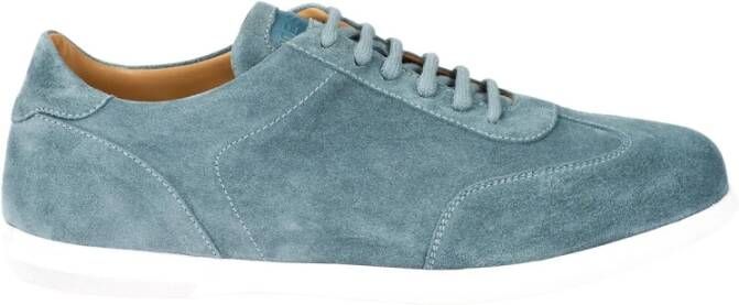 Testoni Minimal Oxford Suede Sneaker Green Heren