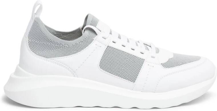 Testoni Moderne Stof Leren Sneaker White Heren