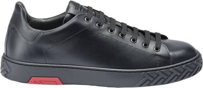 Testoni Ravenna Court Sneaker Moderne Stijl Black Heren