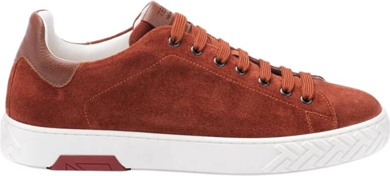 Testoni Ravenna Sneaker Casual Suede Brown Heren