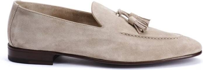 Testoni Suède Loafer met Puntige Neus Beige Heren