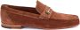 Testoni Suede Moccasin met T Metalen Ornament Brown Heren - Thumbnail 1