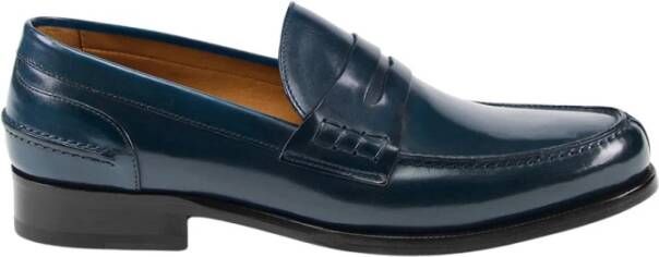 Testoni Trento Lederen Loafer Blue Heren