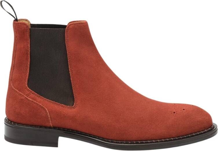 Testoni Venezia Chelsea English Suede Calf Orange Heren