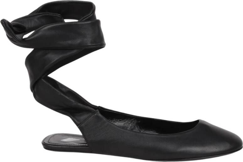 The Attico Ballerina Schoenen van Geitenleer Black Dames