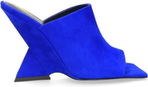 The Attico Blauwe Suède Hakken Muiltjes Cheope Stijl Blue Dames