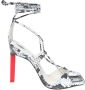 The Attico De Attico Adele Sandals in Python bedrukt leer Grijs Dames - Thumbnail 1