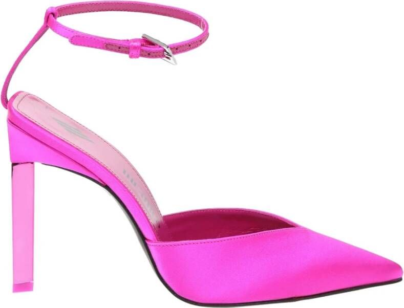 The Attico Fuchsia Perine Satijnen Pumps met Hoge Stiletto Hak Roze Dames