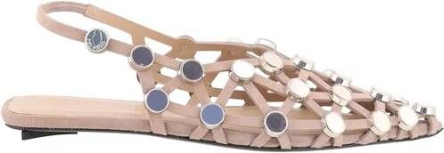 The Attico Grid ballerina's met parelversieringen Beige Dames