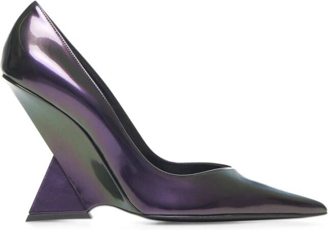 The Attico Paarse Holografische Sleehak Slip-On Purple Dames