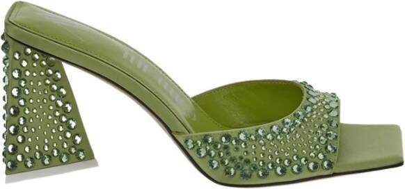 The Attico Polyester Mini Devon Mule Green Dames