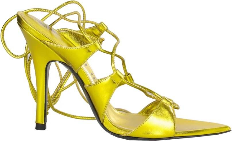 The Attico Renee Gelamineerde Sandalen Yellow Dames