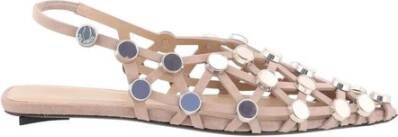 The Attico Grid ballerina's met parelversieringen Beige Dames