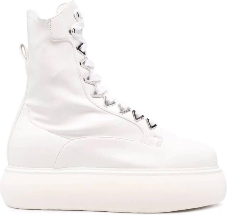 The Attico Witte Casual Enkellaarzen White Dames