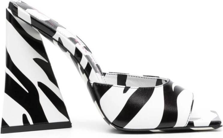 The Attico Zebra Print Hakken Muiltjes White Dames