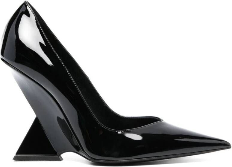 The Attico Zwarte Leren Pumps met Puntige Neus Black Dames