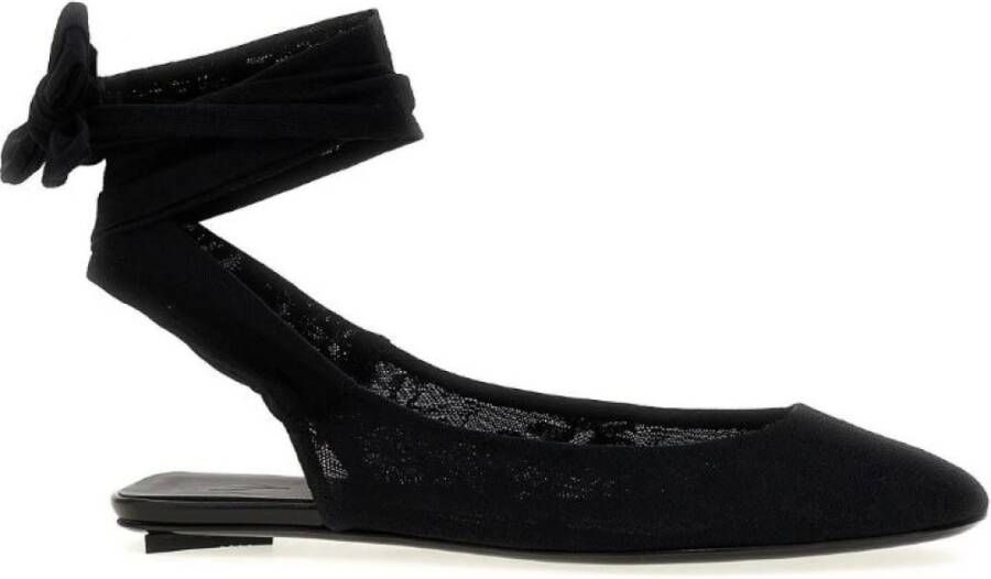 The Attico Zwarte platte schoenen Elegante stijl Black Dames