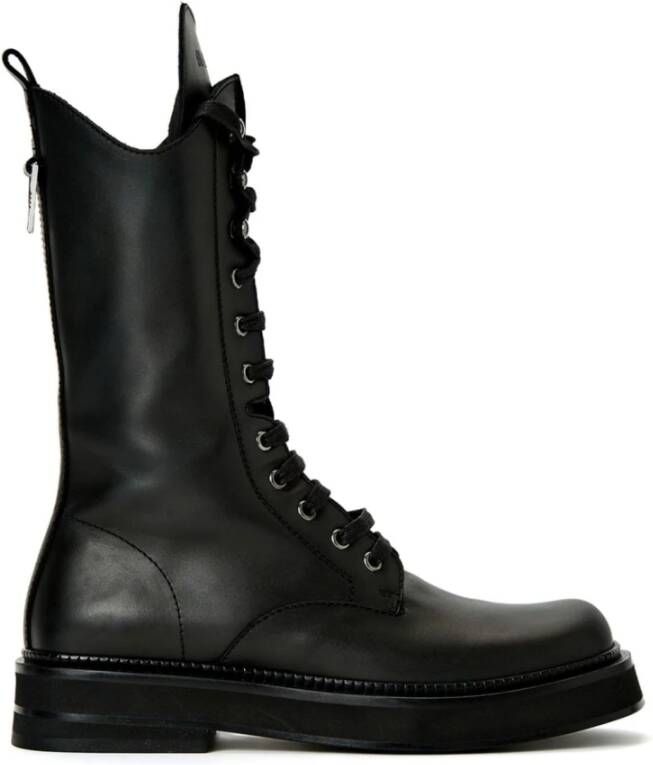 The Attico Zwarte Veterschoenen van Kalfsleer Black Dames