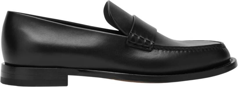 The Row Klassieke Leren Loafer Schoen Black Dames